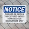 Signmission No Food Or Drinks To Be Stored In This Refrigerator, 14 in W x Rectangle, Plastic OS-2PACK-NS-P-1014-L-14619 - alternate 5